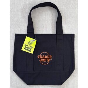 TRADER JOE’S MINI CANVAS HALLOWEEN TRICK OR TREAT‎ TOTE BAG- BLACK